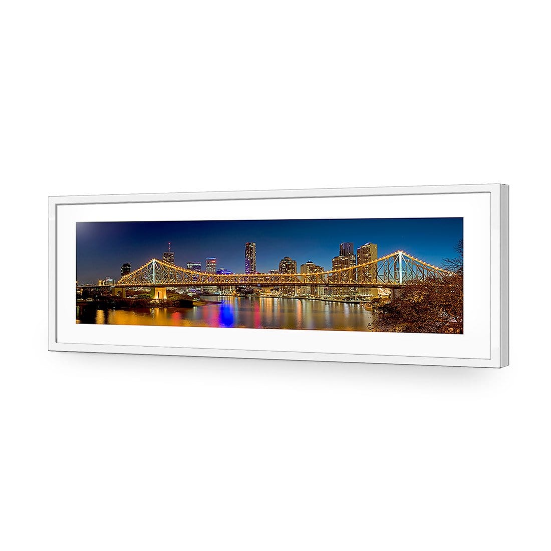 Story Bridge at Night (Long) - Wall Art Designs - 316_AL_H WAD_AP - 030 - MAT_90x30_S - 2538 - WHT