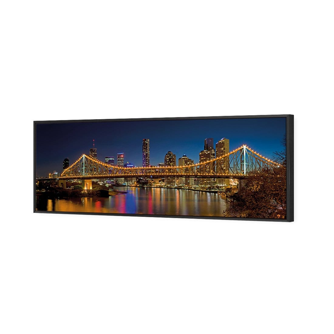 Story Bridge at Night (Long) - Wall Art Designs - 316_AL_H WAD_CP - MPY - 260 - M - S - S_60x20_S - 1550 - BLK