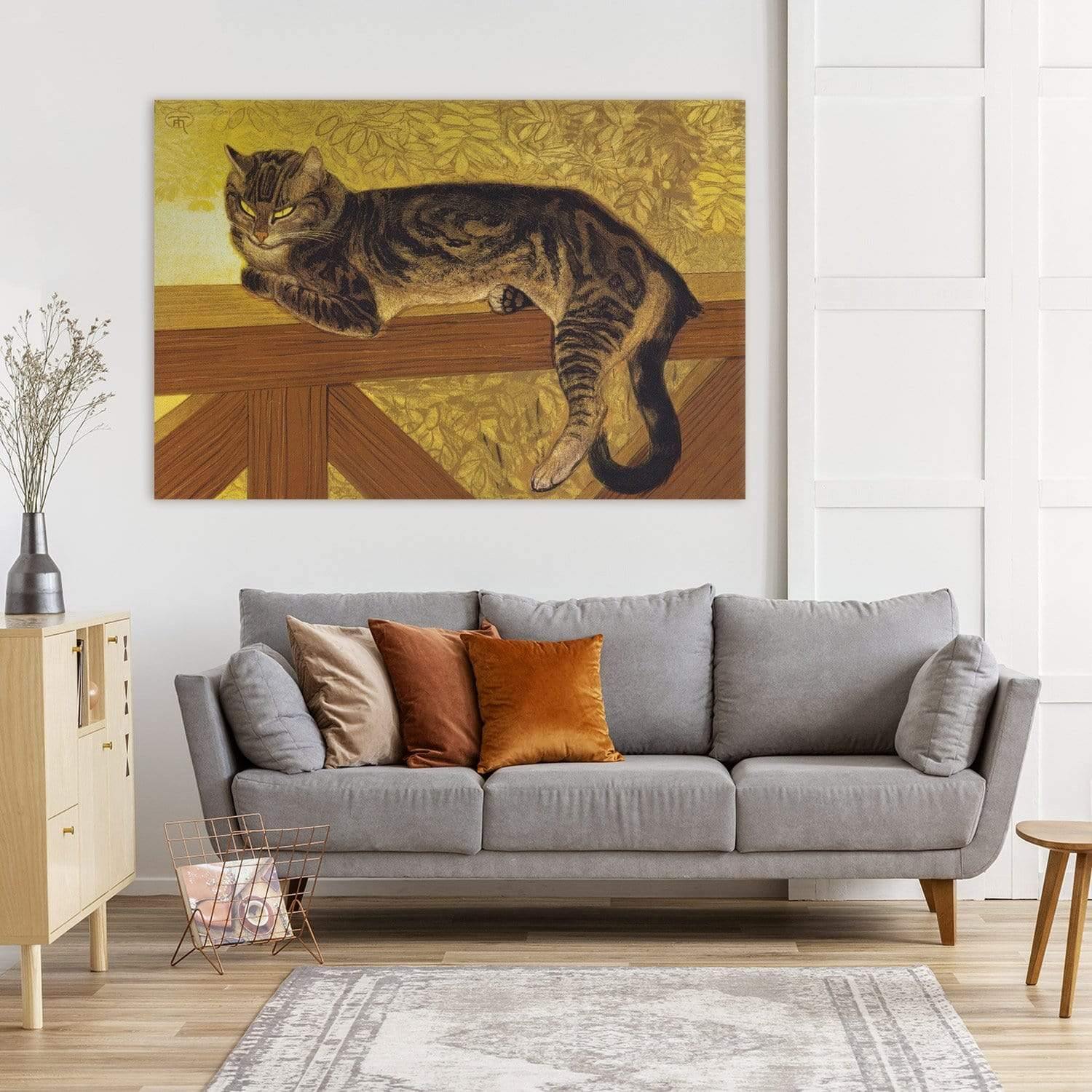 Summer Cat on a Balustrade By Steinlen - Wall Art Designs - 1694_AR_H WAD_CP - MPY - 260 - M - S - S_45x30_NONE