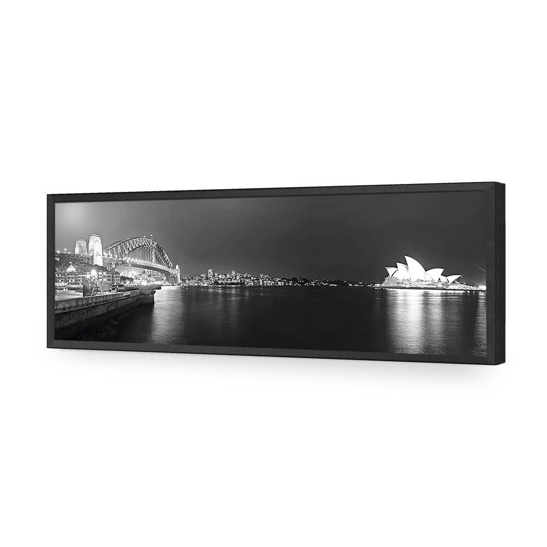 Sydney Harbour, Black and White - Bridge on Left - Wall Art Designs - 333_BL_H WAD_AP - 030 - EDG_90x30_S - 2538 - BLK