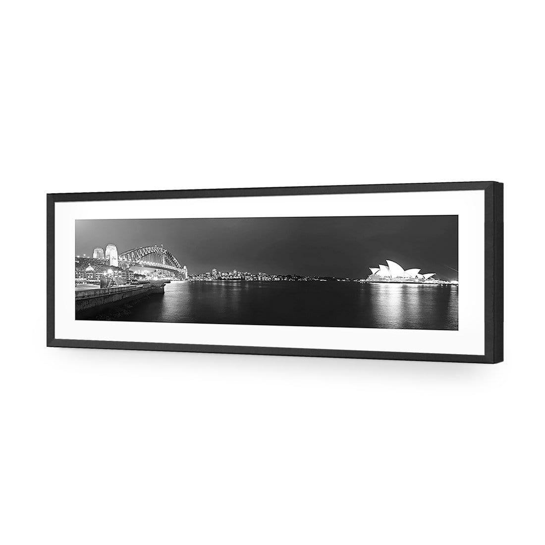 Sydney Harbour, Black and White - Bridge on Left - Wall Art Designs - 333_BL_H WAD_AP - 030 - MAT_90x30_S - 2538 - BLK