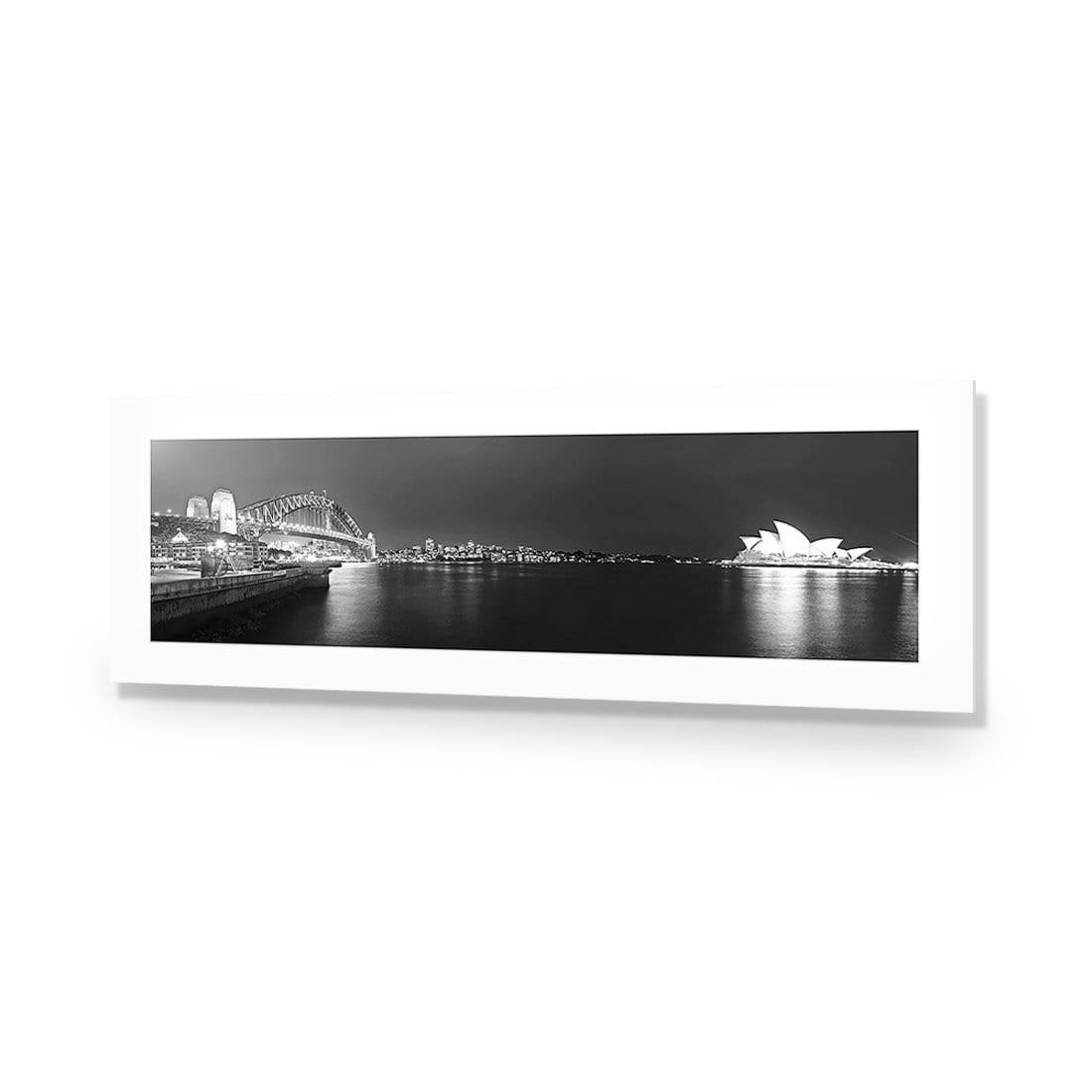 Sydney Harbour, Black and White - Bridge on Left - Wall Art Designs - 333_BL_H WAD_AP - 030 - MAT_90x30_NONE