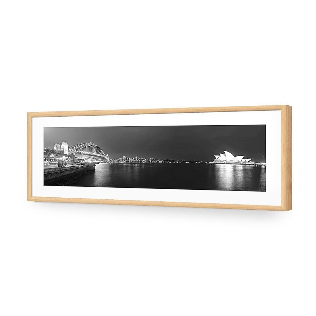 Sydney Harbour, Black and White - Bridge on Left - Wall Art Designs - 333_BL_H WAD_AP - 030 - MAT_90x30_S - 2538 - OAK