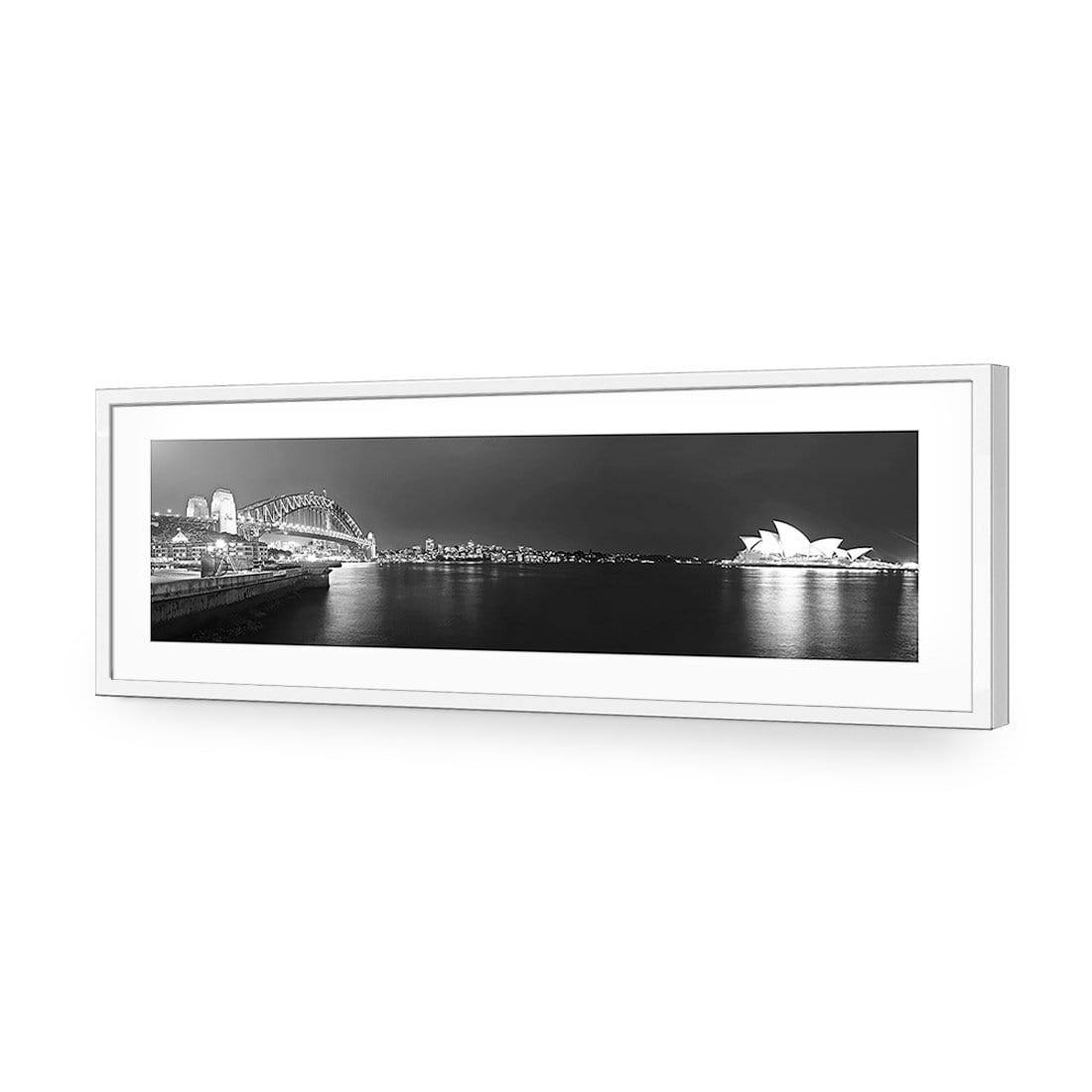 Sydney Harbour, Black and White - Bridge on Left - Wall Art Designs - 333_BL_H WAD_AP - 030 - MAT_90x30_S - 2538 - WHT