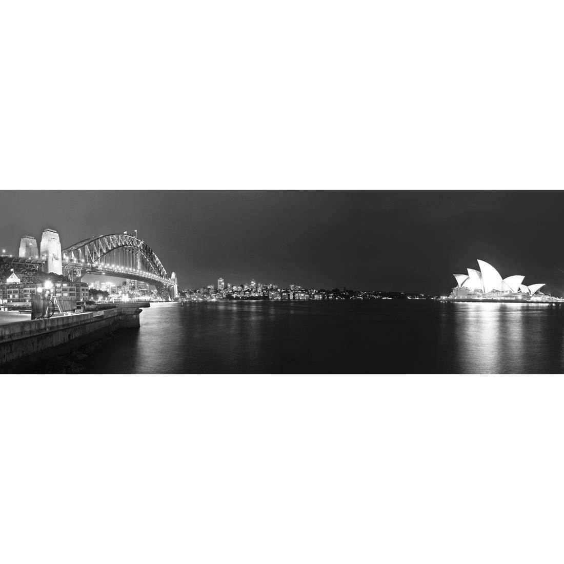 Sydney Harbour, Black and White - Bridge on Left - Wall Art Designs - 333_BL_H WAD_CP - MPY - 260 - M - S - S_60x20_NONE