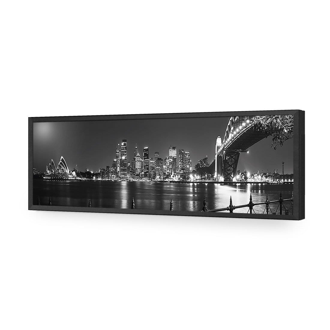 Sydney Harbour, Black and White - Bridge on Right - Wall Art Designs - 334_BL_H WAD_AP - 030 - EDG_90x30_S - 2538 - BLK