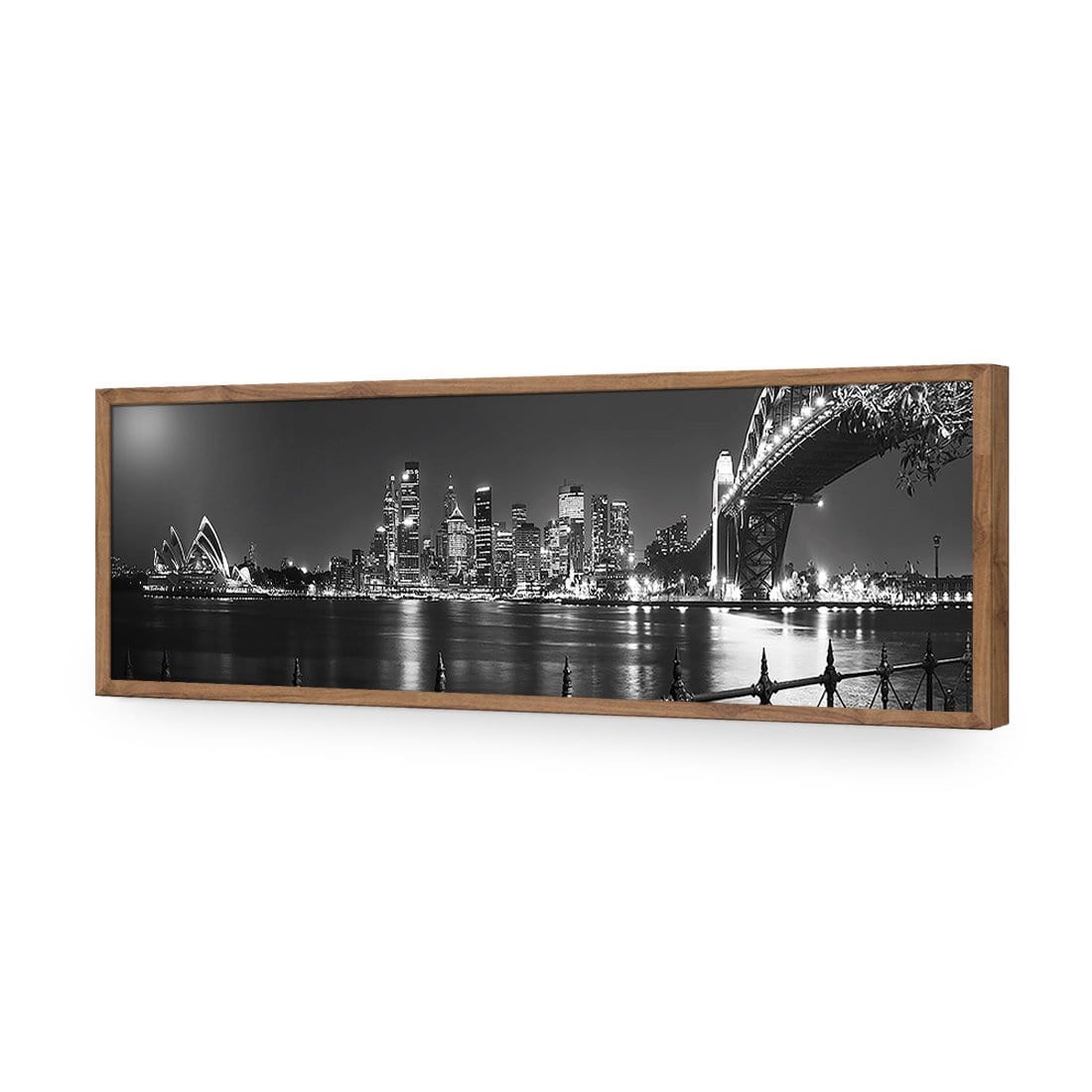 Sydney Harbour, Black and White - Bridge on Right - Wall Art Designs - 334_BL_H WAD_AP - 030 - EDG_90x30_S - 2538 - NAT