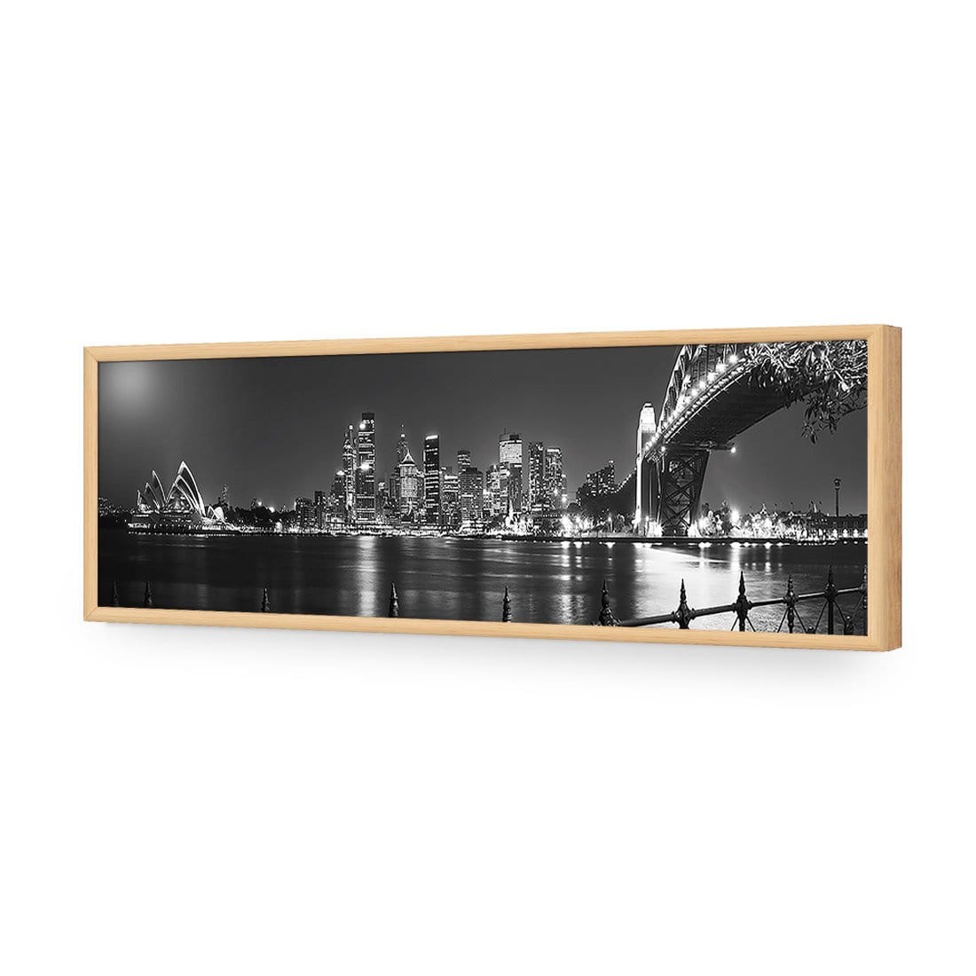 Sydney Harbour, Black and White - Bridge on Right - Wall Art Designs - 334_BL_H WAD_AP - 030 - EDG_90x30_S - 2538 - OAK