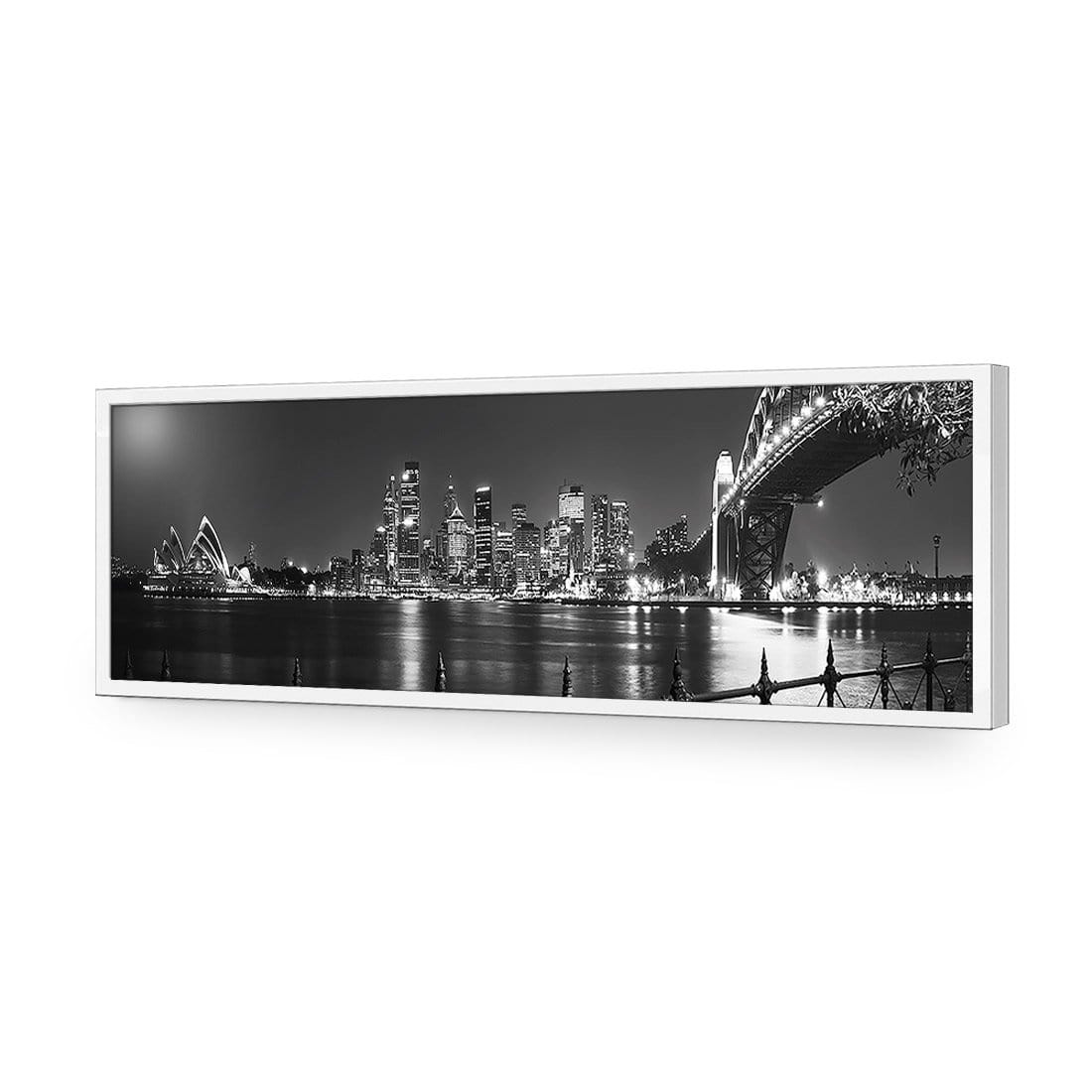 Sydney Harbour, Black and White - Bridge on Right - Wall Art Designs - 334_BL_H WAD_AP - 030 - EDG_90x30_S - 2538 - WHT