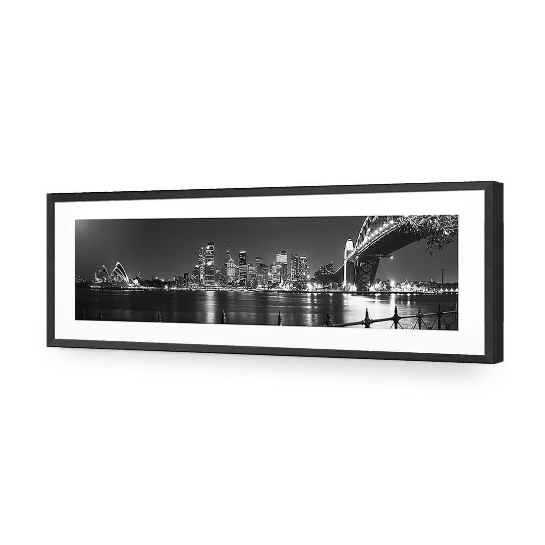 Sydney Harbour, Black and White - Bridge on Right - Wall Art Designs - 334_BL_H WAD_AP - 030 - MAT_90x30_S - 2538 - BLK