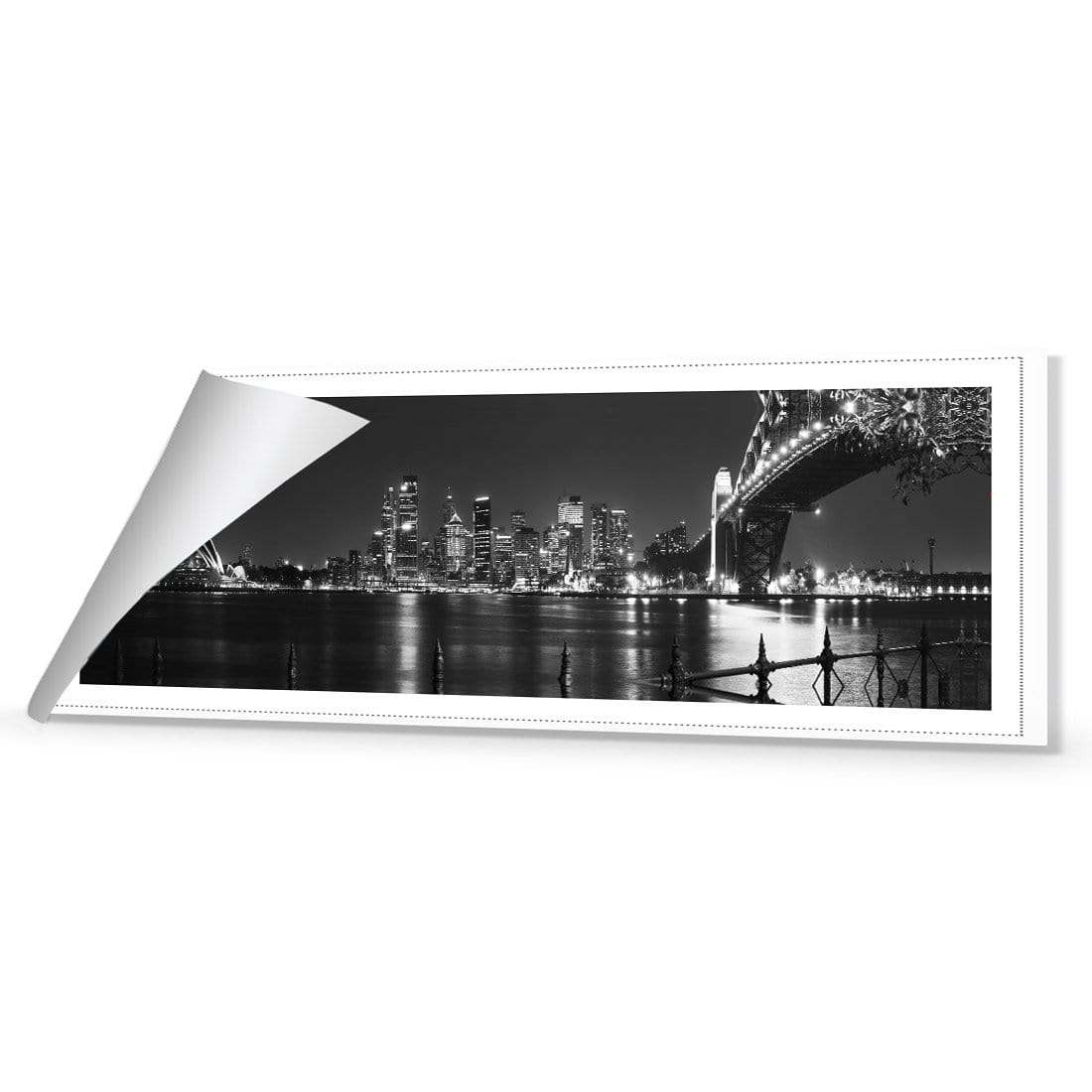 Sydney Harbour, Black and White - Bridge on Right - Wall Art Designs - 334_BL_H WAD_CP - MPY - 260 - M - R_60x20_NONE