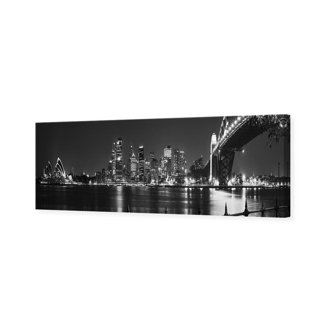 Sydney Harbour, Black and White - Bridge on Right - Wall Art Designs - 334_BL_H WAD_CP - MPY - 260 - M - S - S_60x20_NONE