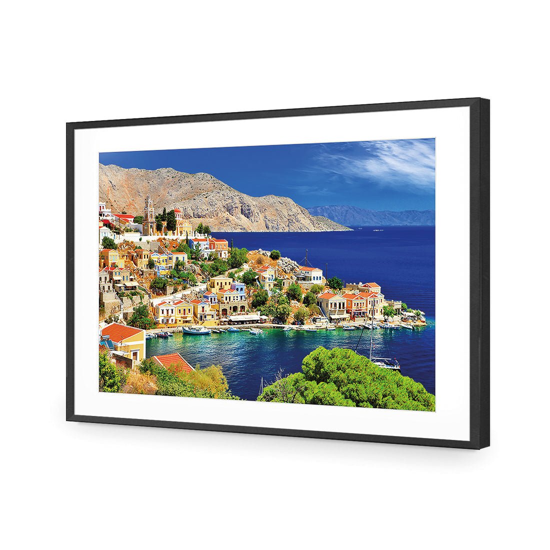 Symi Island, Greece - Wall Art Designs - 2135_AR_H WAD_AP - 030 - MAT_45x30_S - 2538 - BLK