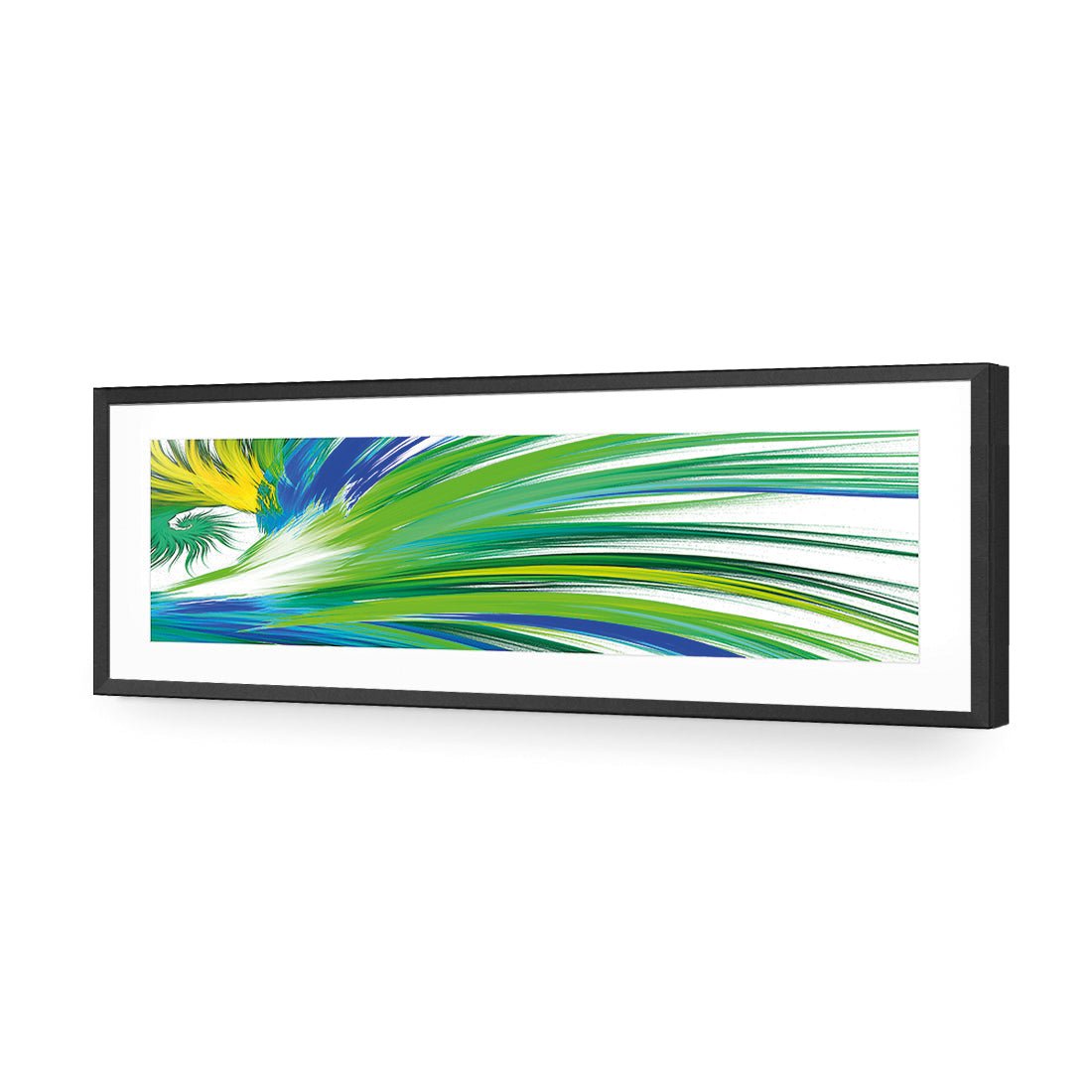 Tail Feathers, Blue (long) - Wall Art Designs - 2413_DL_H WAD_AP - 030 - MAT_90x30_S - 2538 - BLK