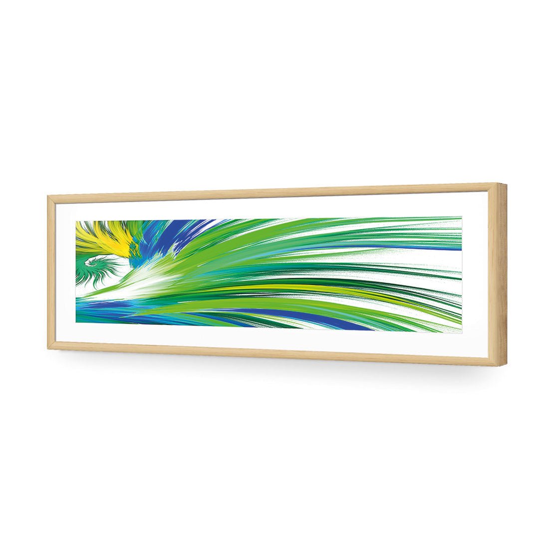 Tail Feathers, Blue (long) - Wall Art Designs - 2413_DL_H WAD_AP - 030 - MAT_90x30_S - 2538 - OAK