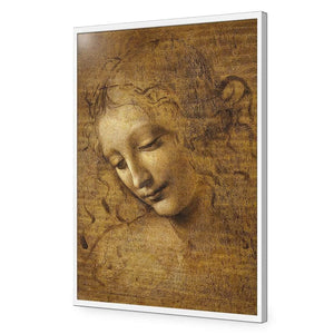 The Head of a Woman by Leonardo da Vinci - Wall Art Designs - 3830_AR_V WAD_AP - 030 - EDG_45x30_S - 2538 - WHT