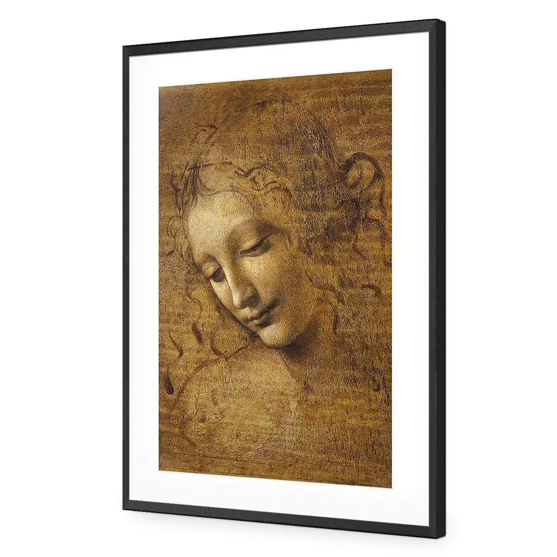 The Head of a Woman by Leonardo da Vinci - Wall Art Designs - 3830_AR_V WAD_AP - 030 - MAT_45x30_S - 2538 - BLK