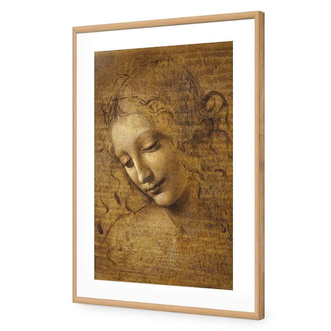 The Head of a Woman by Leonardo da Vinci - Wall Art Designs - 3830_AR_V WAD_AP - 030 - MAT_45x30_S - 2538 - OAK