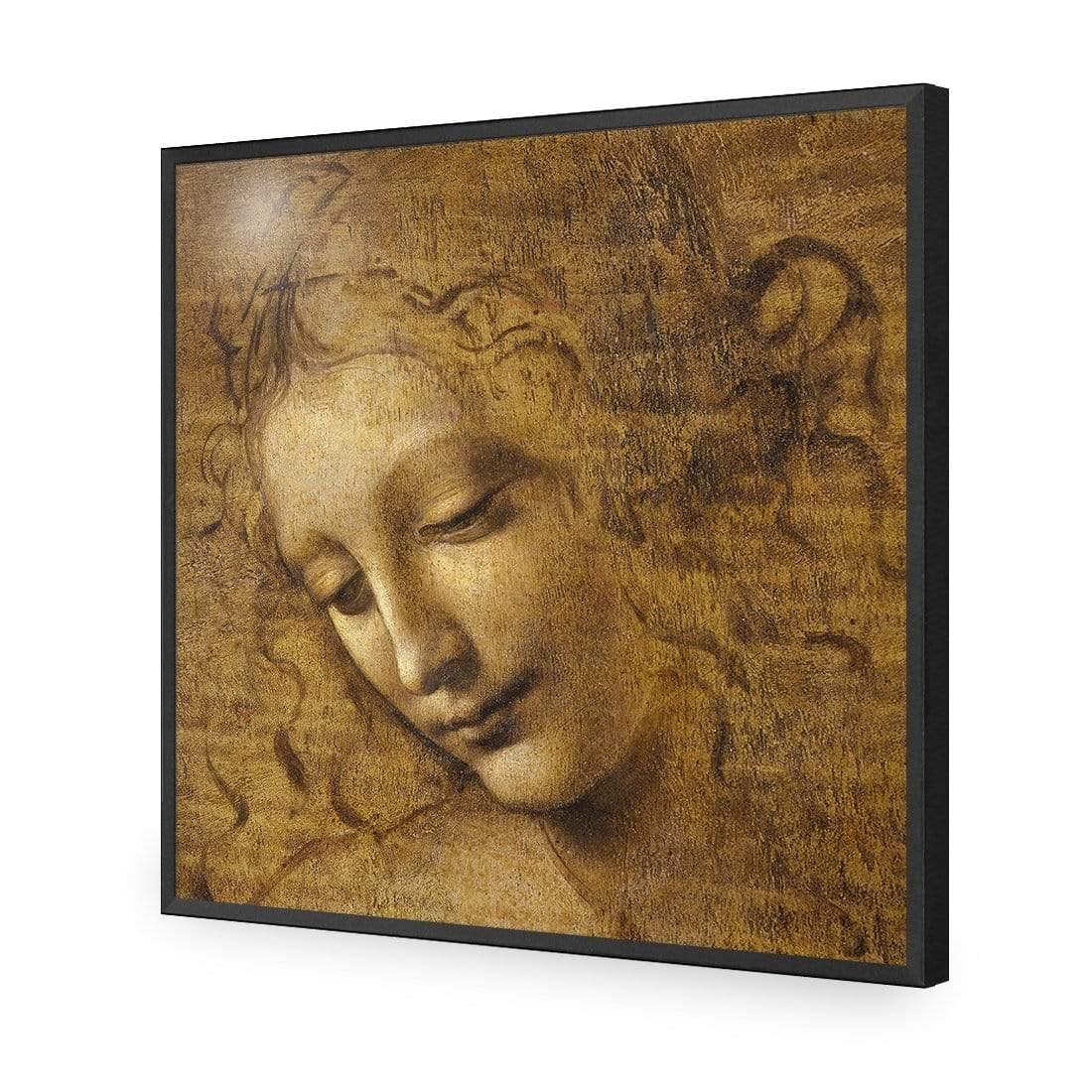 The Head of a Woman by Leonardo da Vinci (Square) - Wall Art Designs - 3830_AS_Q WAD_AP - 030 - EDG_37x37_S - 2538 - BLK