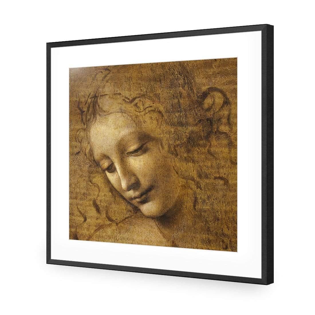 The Head of a Woman by Leonardo da Vinci (Square) - Wall Art Designs - 3830_AS_Q WAD_AP - 030 - MAT_37x37_S - 2538 - BLK