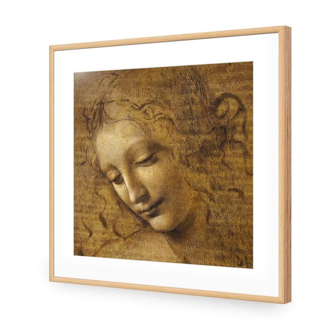 The Head of a Woman by Leonardo da Vinci (Square) - Wall Art Designs - 3830_AS_Q WAD_AP - 030 - MAT_37x37_S - 2538 - OAK