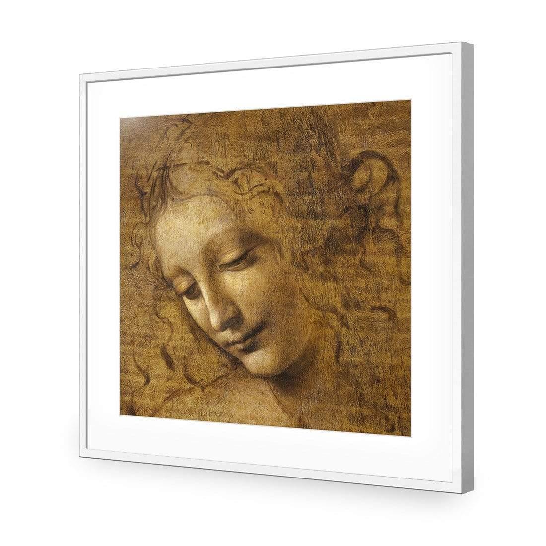 The Head of a Woman by Leonardo da Vinci (Square) - Wall Art Designs - 3830_AS_Q WAD_AP - 030 - MAT_37x37_S - 2538 - WHT