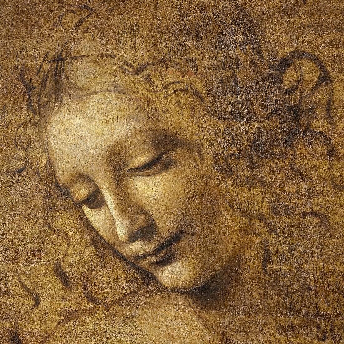 The Head of a Woman by Leonardo da Vinci (Square) - Wall Art Designs - 3830_AS_Q WAD_CP - MPY - 260 - M - S - S_37x37_NONE