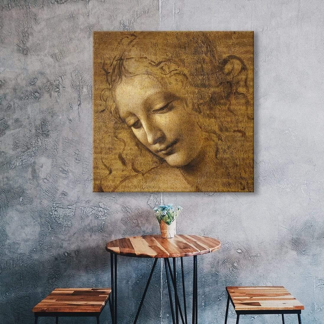 The Head of a Woman by Leonardo da Vinci (Square) - Wall Art Designs - 3830_AS_Q WAD_CP - MPY - 260 - M - S - S_37x37_NONE