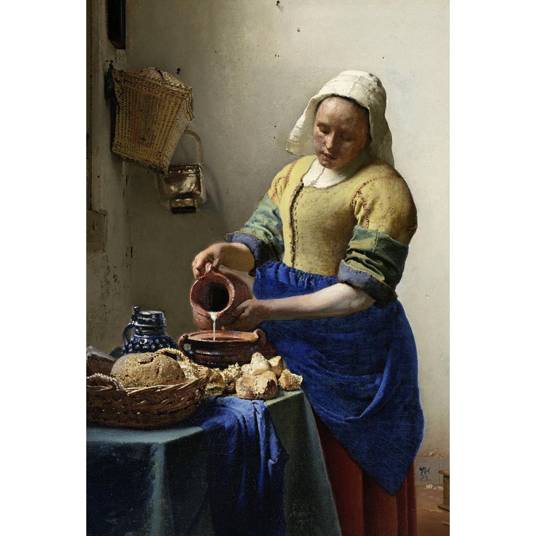 The Milkmaid By Vermeer | Classic Canvas | No Frame | Stretched Canvas