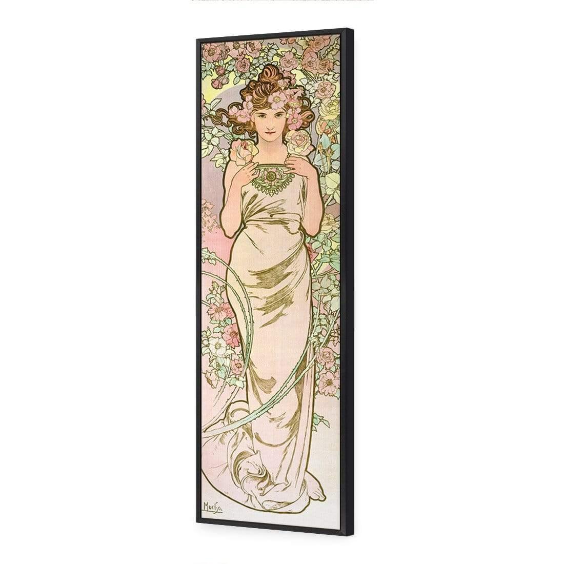 The Rose by Alphonse Mucha - Wall Art Designs - 3835_AL_V WAD_CP - MPY - 260 - M - S - S_60x20_S - 1550 - BLK