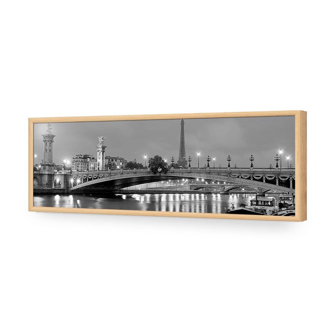 The Seine at Night Black and White (Long) - Wall Art Designs - 442_BL_H WAD_AP - 030 - EDG_90x30_S - 2538 - OAK