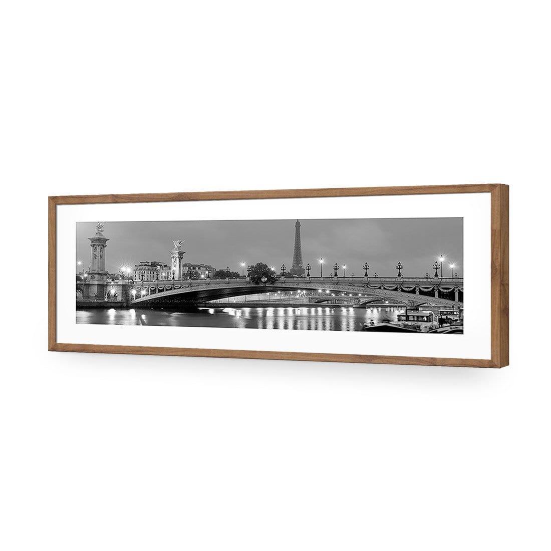 The Seine at Night Black and White (Long) - Wall Art Designs - 442_BL_H WAD_AP - 030 - MAT_90x30_S - 2538 - NAT