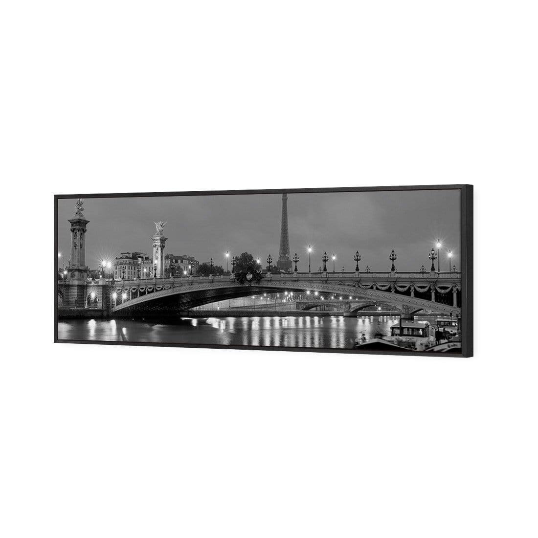 The Seine at Night Black and White (Long) - Wall Art Designs - 442_BL_H WAD_CP - MPY - 260 - M - S - S_60x20_S - 1550 - BLK