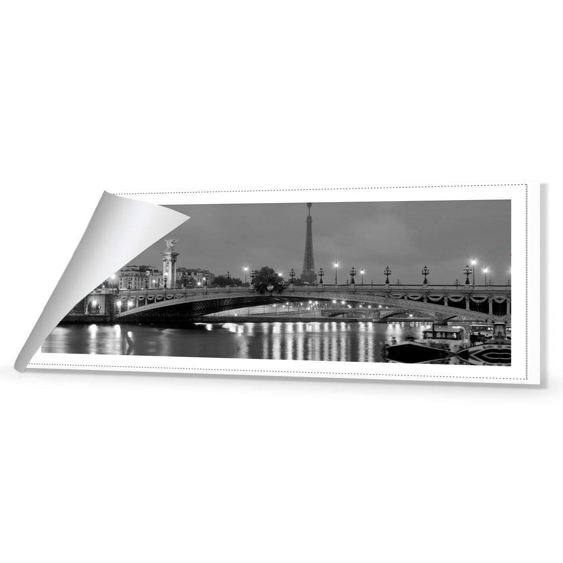 The Seine at Night Black and White (Long) - Wall Art Designs - 442_BL_H WAD_CP - MPY - 260 - M - R_60x20_NONE