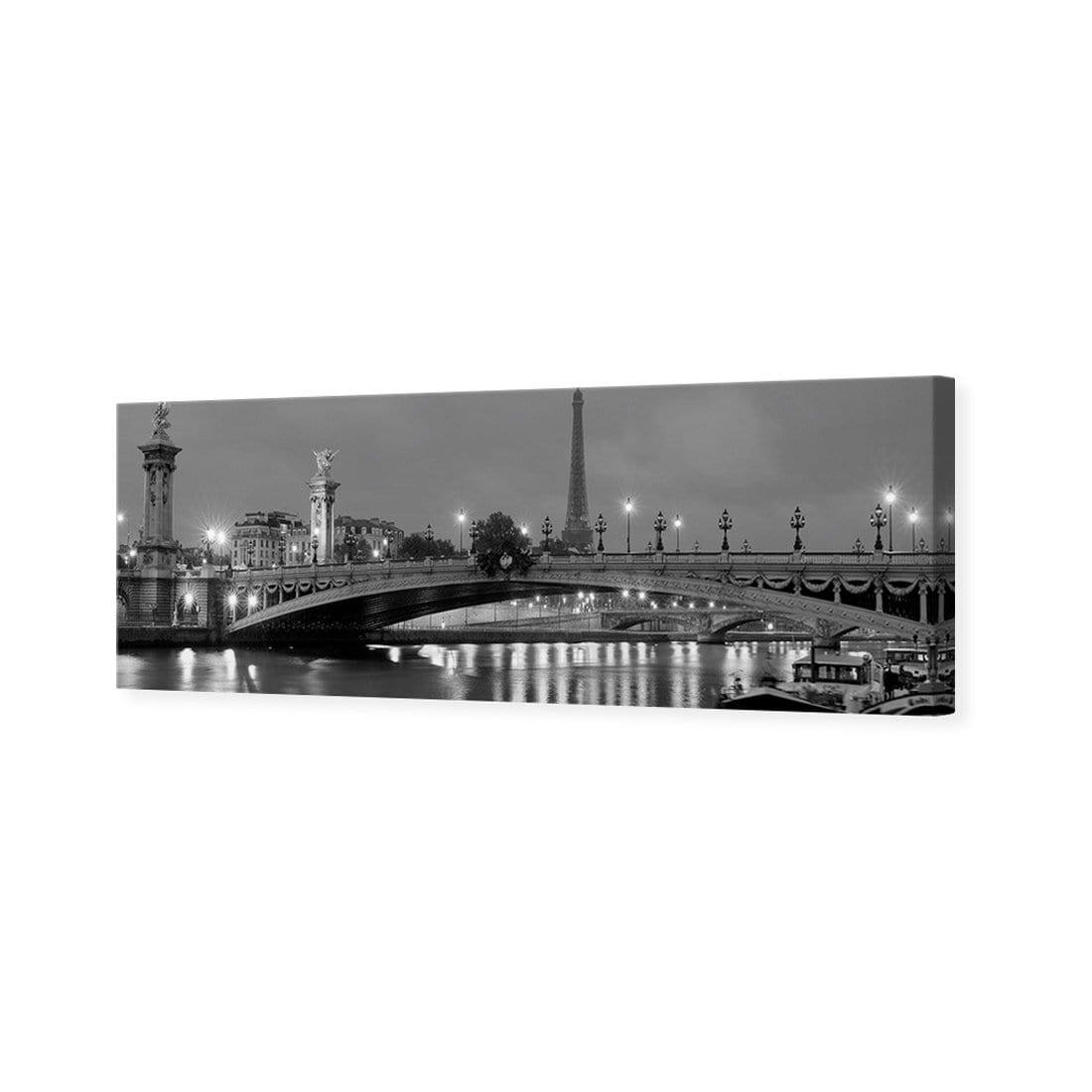 The Seine at Night Black and White (Long) - Wall Art Designs - 442_BL_H WAD_CP - MPY - 260 - M - S - S_60x20_NONE