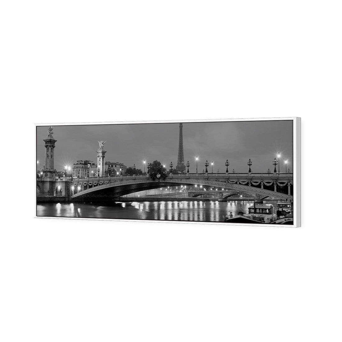 The Seine at Night Black and White (Long) - Wall Art Designs - 442_BL_H WAD_CP - MPY - 260 - M - S - S_60x20_S - 1550 - WHT