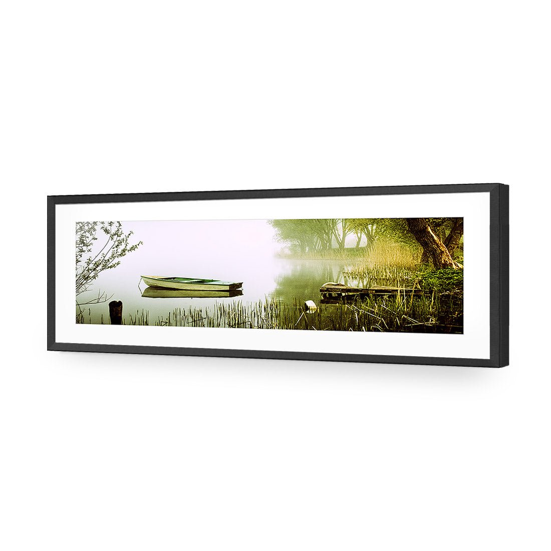 Tired Row Boat (long) - Wall Art Designs - 1518_AL_H WAD_AP - 030 - MAT_90x30_S - 2538 - BLK