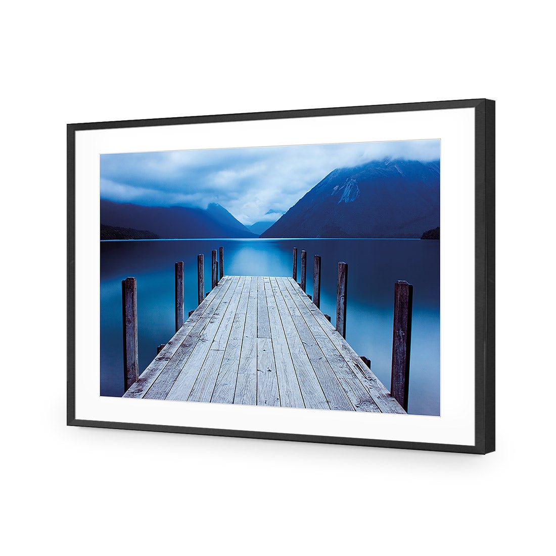 Tranquil Jetty | Classic Acrylic | Flat Frame With Border | Black