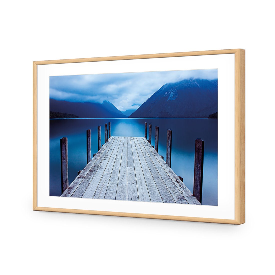 Tranquil Jetty | Classic Acrylic | Flat Frame With Border | Oak
