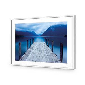 Tranquil Jetty | Classic Acrylic | Flat Frame With Border | White