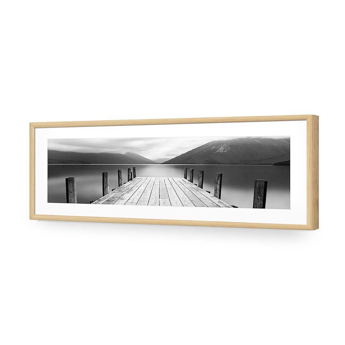 Tranquil Jetty, Black and White (long) - Wall Art Designs - 1987_BL_H WAD_AP - 030 - MAT_90x30_S - 2538 - OAK