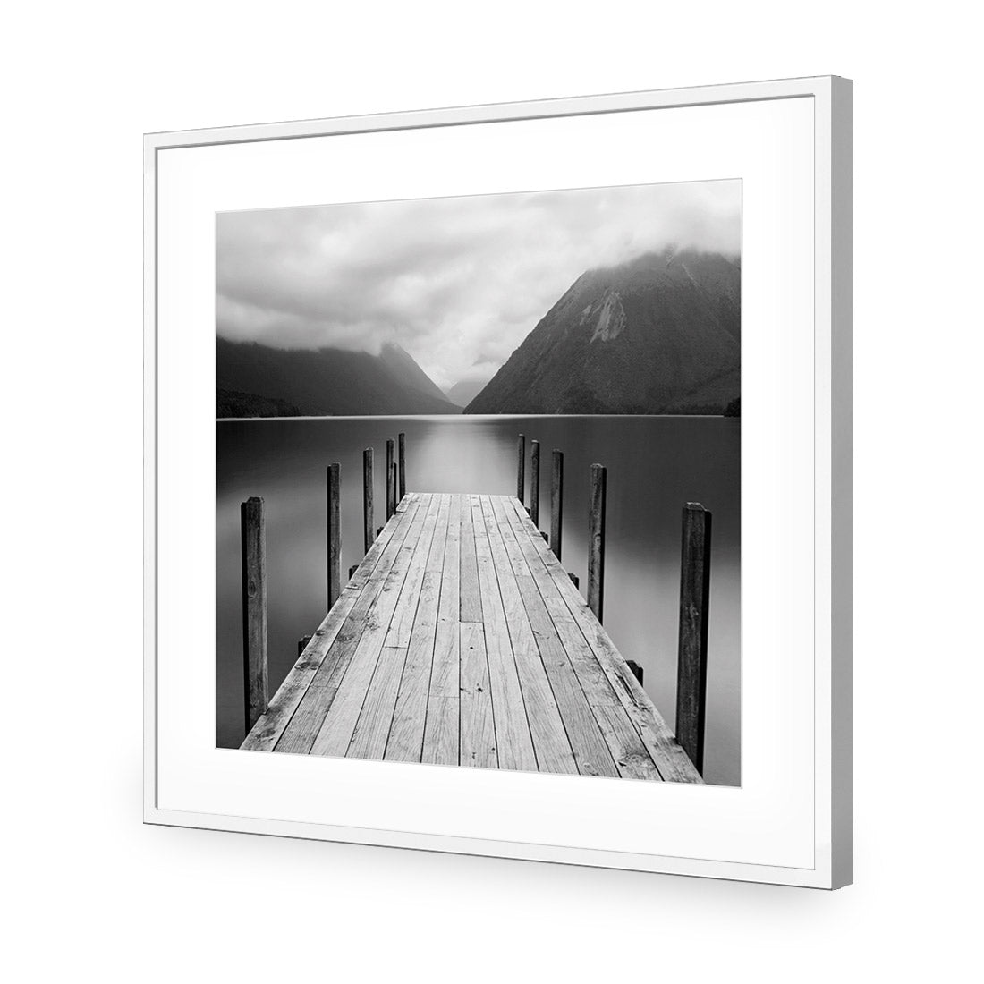 Tranquil Jetty, Black and White (square) - Wall Art Designs - 1987_BS_Q WAD_AP - 030 - MAT_37x37_S - 2538 - WHT