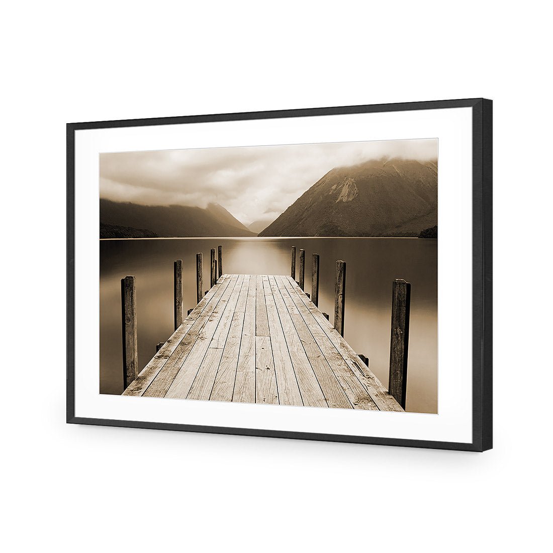 Tranquil Jetty, Sepia - Wall Art Designs - 1987_CR_H WAD_CP - MPY - 260 - M - S - S_45x30_NONE