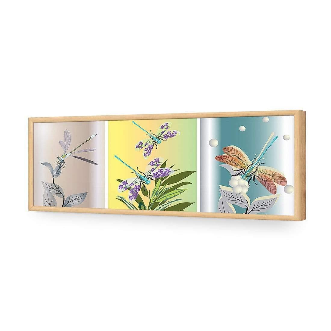 Trio of Dragonflies (long) - Wall Art Designs - 555_AL_H WAD_AP - 030 - EDG_90x30_S - 2538 - OAK