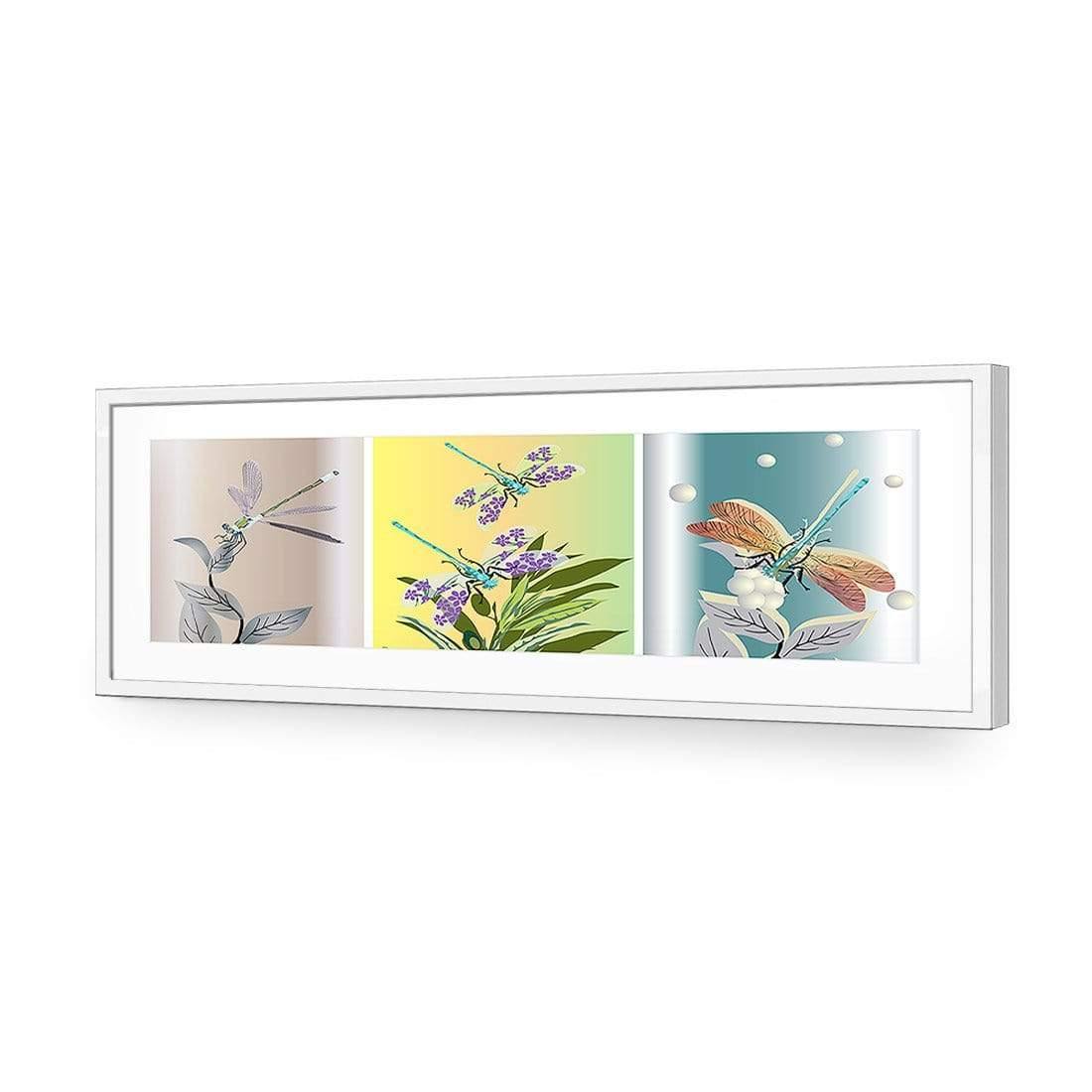 Trio of Dragonflies (long) - Wall Art Designs - 555_AL_H WAD_AP - 030 - MAT_90x30_S - 2538 - WHT