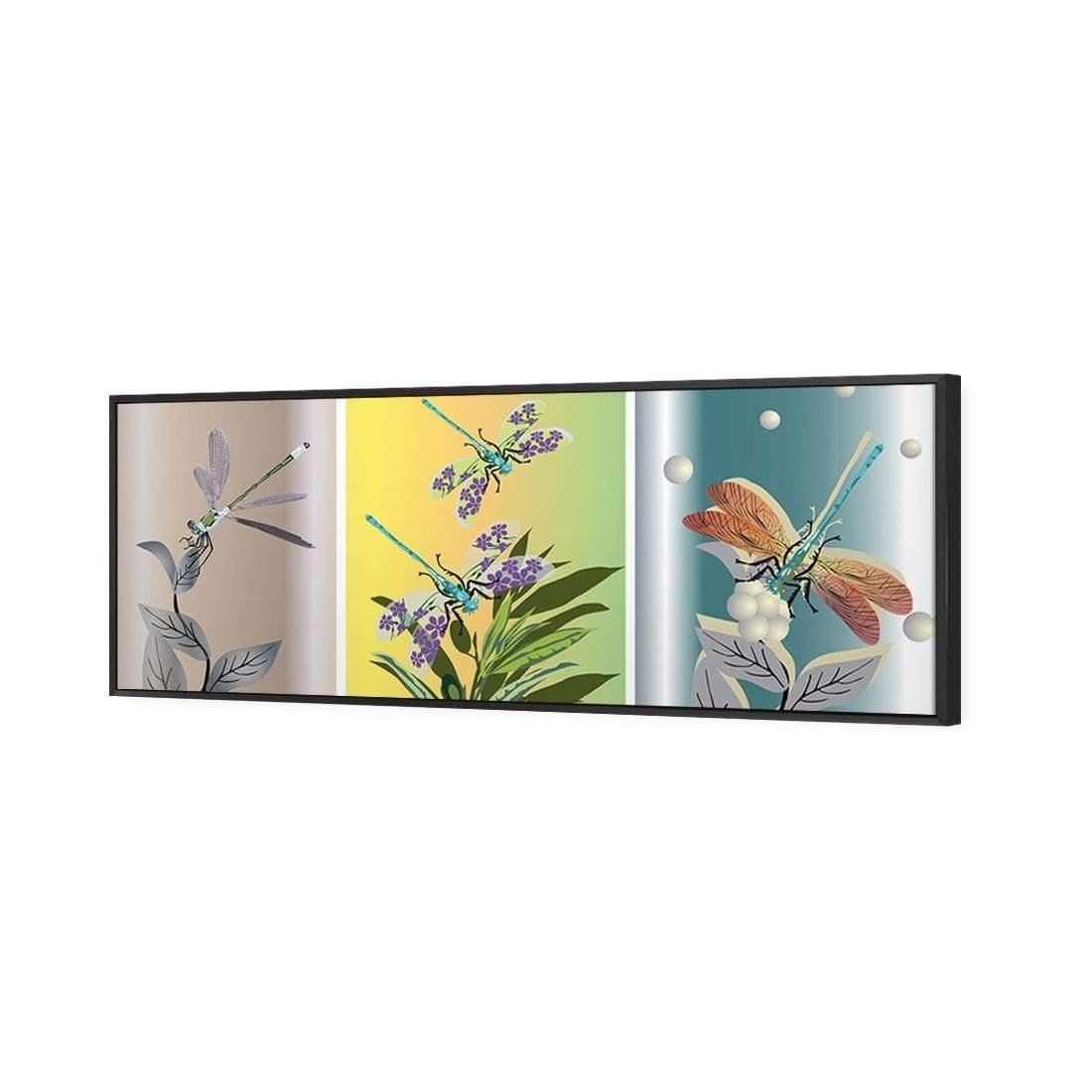 Trio of Dragonflies (long) - Wall Art Designs - 555_AL_H WAD_CP - MPY - 260 - M - S - S_60x20_S - 1550 - BLK