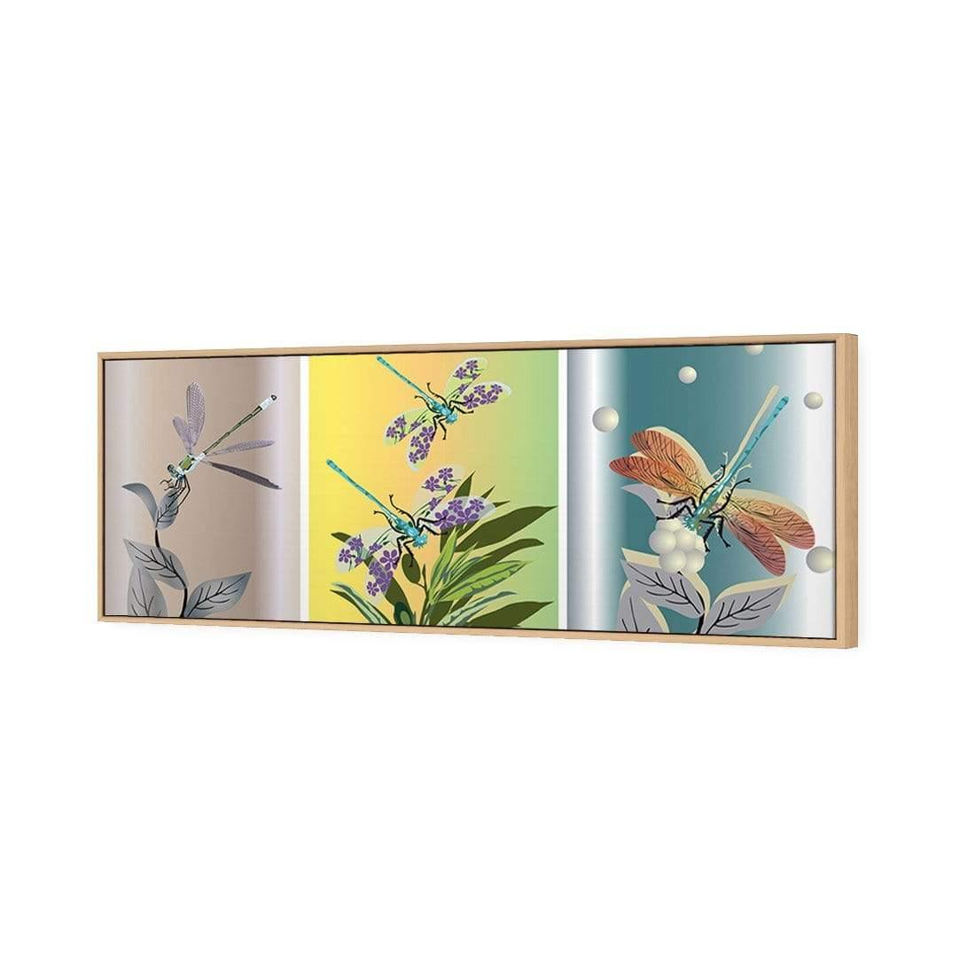 Trio of Dragonflies (long) - Wall Art Designs - 555_AL_H WAD_CP - MPY - 260 - M - S - S_60x20_S - 1550 - OAK