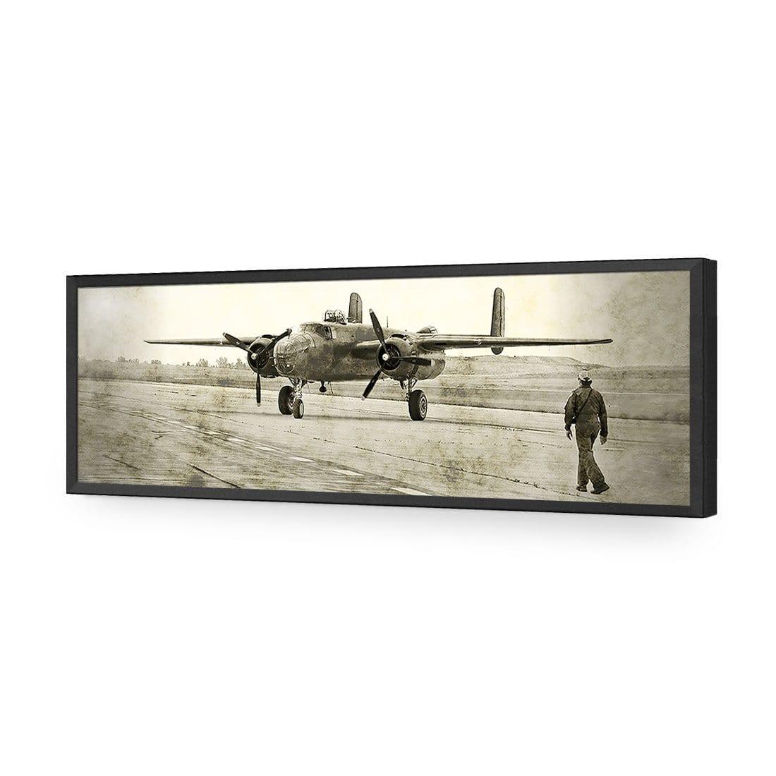 Wartime Plane (long) - Wall Art Designs - 1288_CL_H WAD_AP - 030 - EDG_90x30_S - 2538 - BLK