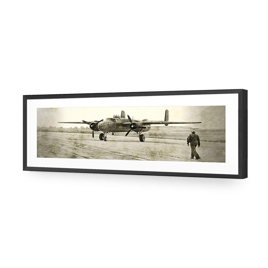 Wartime Plane (long) - Wall Art Designs - 1288_CL_H WAD_AP - 030 - MAT_90x30_S - 2538 - BLK