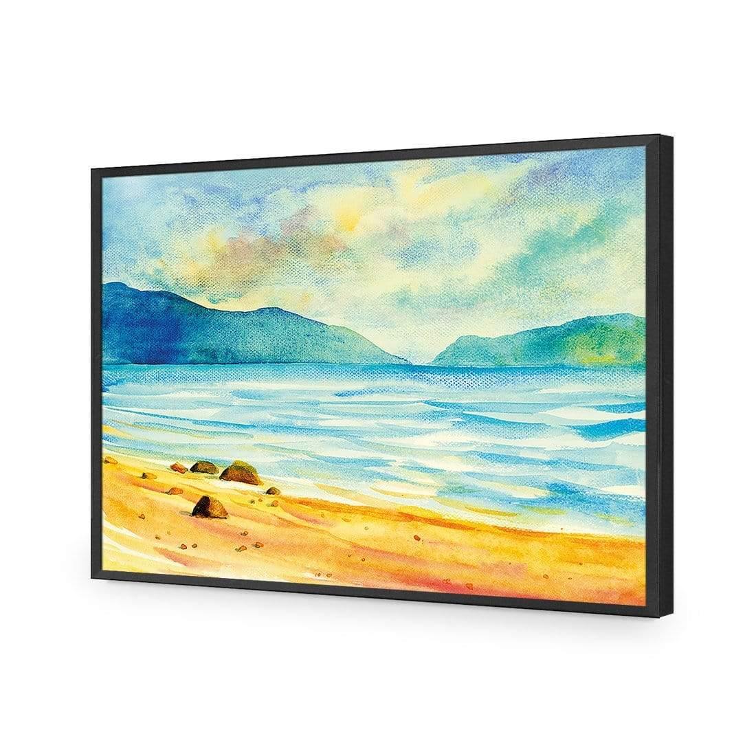 Watercolour Beach View - Wall Art Designs - 3939_AR_H WAD_AP - 030 - EDG_45x30_S - 2538 - BLK